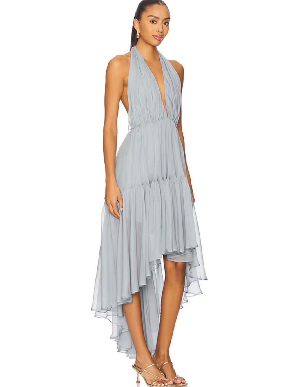 BARDOT x REVOLVE | Leona High Low Ruffle Dress in Cornflower - Picture 2 of 6